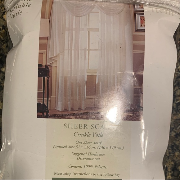 Whole Home Brown Sheer Scarf Crinkle Voile - Picture 2 of 3